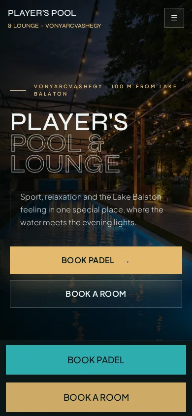Player's Pool & Lounge weboldala telefonon