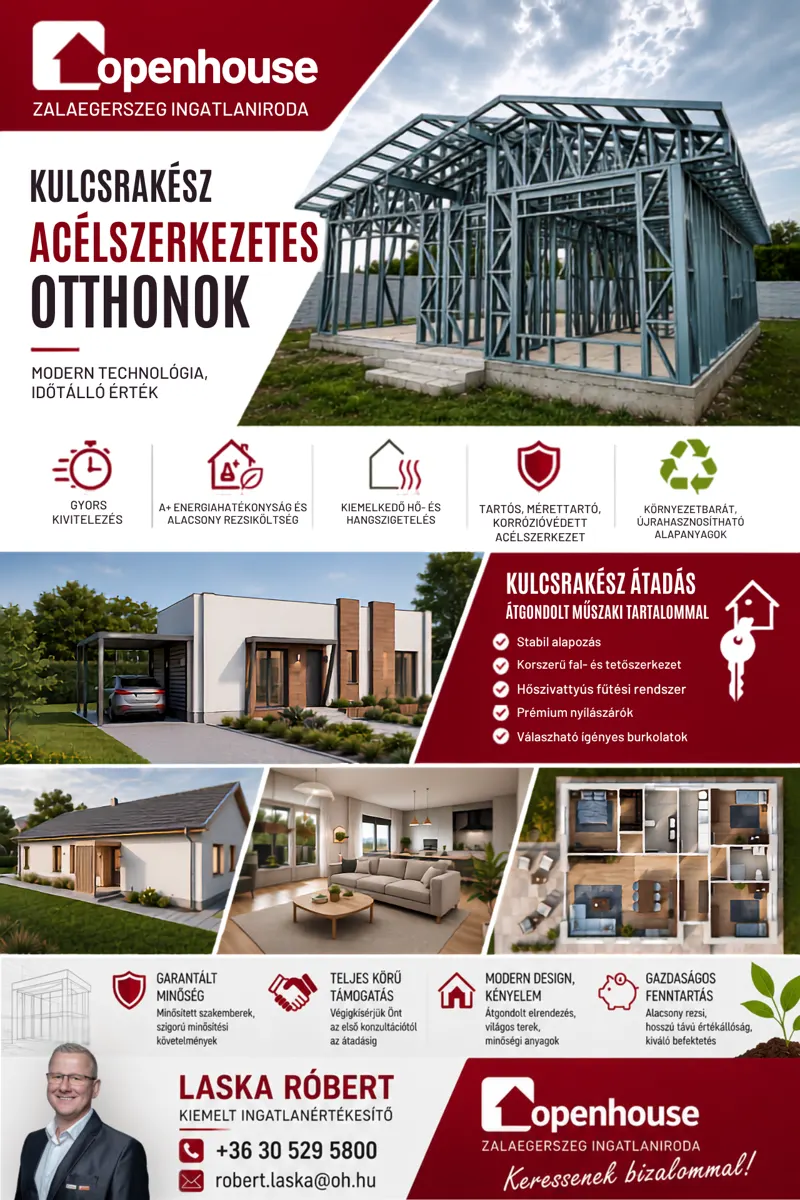 Facebook-poszt · Kulcskész acélszerkezetes otthonok