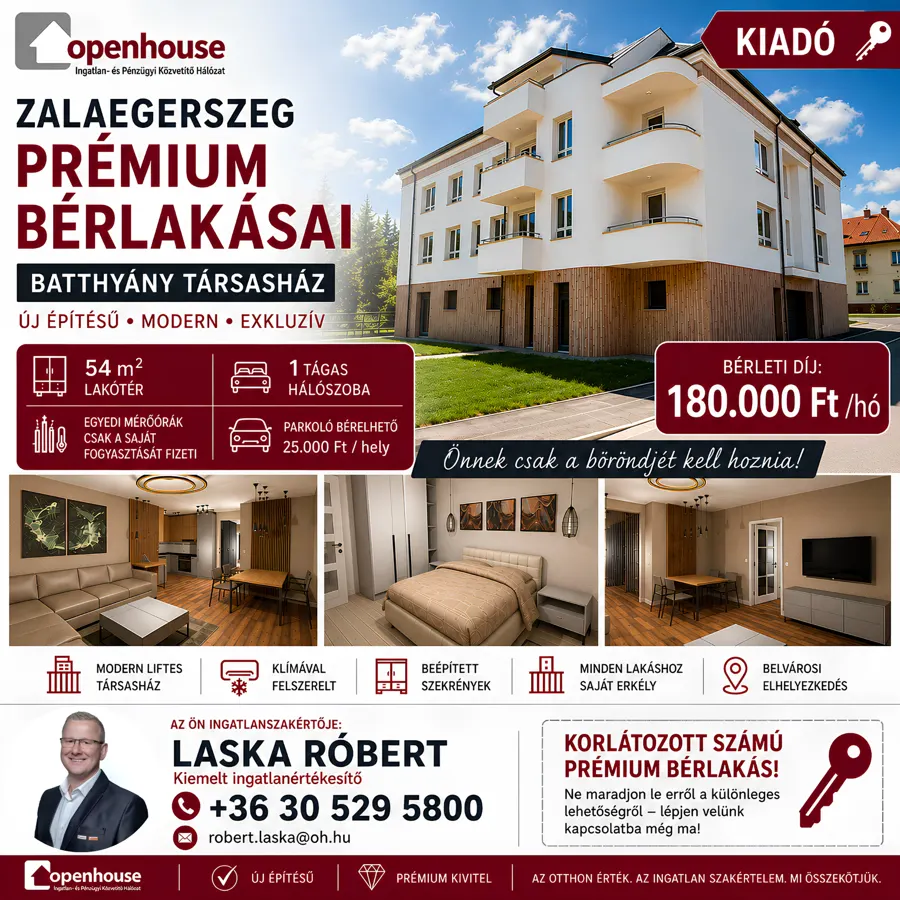 Facebook-poszt · Prémium bérlakások, Zalaegerszeg